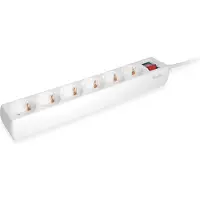 Equip 6fach Verteiler mit Schalter Mehrfachsteckdose Schuko, 1,5 m, Drinnen, Typ F, Type F (CEE 7/4), 1,5 mm², Kunststoff