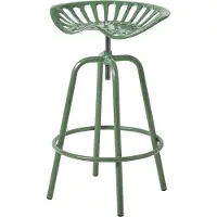 Homescapes Vintage Barstuhl Traktorsitz Barhocker Metall Thekenstuhl 74cm hoch - grün