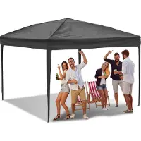 TolleTour Faltpavillon 3 x 3m Pavillon Faltbar Gartenzelt, UV-Schutz 50+ Pavillons & Partyzelte Festzelt ohn Seiten Grau