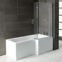 Hak Raumsparwanne SYNA 167,5x85/70 cm rechts, mit Wannenträger und Duschkabine