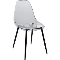 Dmora Stuhl Agate, PET-Sessel, ergonomischer Esszimmerstuhl, Besprechungssitz, 53 x 46 x 81 cm, geräuchert