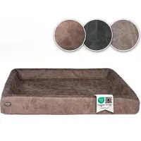Sabro KUDDE Orthopädisches Hundebett – Hochwertige Wildlederoptik – Waschbar & Wasserabweisend – Ergonomisch – Premium Haustierzubehör