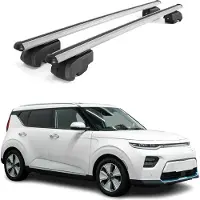 Omtec Dachträger Grundträger für Kia Soul EV 2020-2023 Aluminium Silber ABE 2x