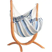 LA SIESTA Hängesessel Udine Outdoor Sea Salt - wetterresistent mit Eucalyptus-Gestell