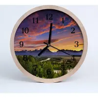 Tulup Holzuhr 30fi cm wanduhr - Landschaft Landschaft