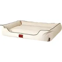 Mayaadi Home Hundebett Bobby Kunstleder Hundesofa Schlafplatz Hundekorb Hundesofa Hundekorb Creme XL (135x105x22 cm)