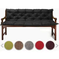 Sunnypillow Bankauflage Stuhlkissen Bankkissen 150 x 40 x 40 cm Sitzkissen und Rückenkissen für Hollywoodschaukel Polsterauflage Auflage - Schwarz