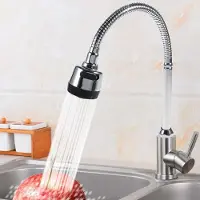 Markenlos Flexibler 360° drehbarer Küchenwasserhahn aus 304 Edelstahl mit Einhandbedienung.