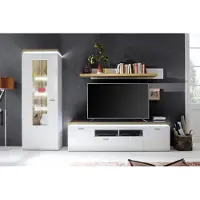 Möbelando Wohnwand Anbauwand Schrankwand TV-Wand Mediawand Wohnzimmerwand "Chalki I"