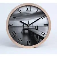 Tulup Holzuhr 25fi cm wanduhr - schwarze Spitzen - Pier auf dem See