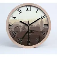Tulup Holzuhr 25fi cm wanduhr - schwarze Spitzen - Stadtnetzspannung