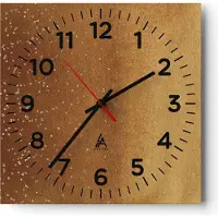 ARTTOR Wanduhr - Quadrat - Glasuhr - Abstraktion Bier Gelb - 30x30cm - Schleichendes Uhrwerk - Lautlos - zum Aufhängen bereit - Dekoration Modern - Wanddekoration aus Glas - C4AC30x30-4317