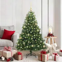 vidaXL "Schlussverkauf" Künstlicher Weihnachtsbaum(1 pc) - Kunstbaum/Tannenbaum - mit 150 LEDs Grün 150 cm PE und PVC C8012