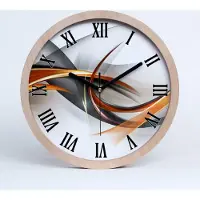 Tulup Holzuhr 25fi cm wanduhr - schwarze Spitzen - abstrakcjaale