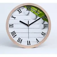 Tulup Holzuhr 20fi cm wanduhr - schwarze Spitzen - Bambus
