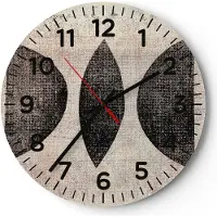 ARTTOR Wanduhr - Rund - Glasuhr - Form Figuren Geometrisch - 40x40cm - Schleichendes Uhrwerk - Lautlos - zum Aufhängen bereit - Dekoration Modern - Wanddekoration aus Glas - C4AR40x40-5099
