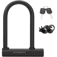 RockBros Fahrradschloss U-Schloss 13 mm Bügelschloss mit Halterung und 2 Schlüsseln Schwarz