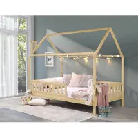 LW Hausbett »Kinderbett ROSI PLUS 120x200 Kiefer « (Einzelbett inkl/ Matrazen , Lattenrost und abnehmbarem Rausfallschutz)