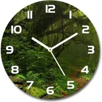 Tulup Wanduhr aus Glas 30fi Glasbild Glasuhr Gehärtetes Glas - weisse-zeiger - Jungle in Nepal