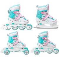 Raven 4in1 Inlineskates Triskates Rollschuhe Schlittschuhe Lia Mint 34-37 verstellbar