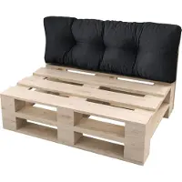Sunnypillow Palettenkissen für Gartenmöbel - Rückenkissen 120 x 60 cm - Rückenpolster für Bett und Sofa - Palettenpolster für Palettenmöbel - Gesteppte Gartenkissen - Rückenlehne, Kissen Schwarz