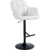 CLP Barhocker Natoma Kunstleder Metall Matt Schwarz/Weiß