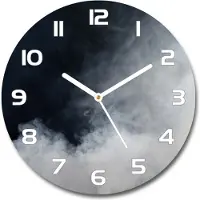 Tulup Wanduhr aus Glas 30fi Glasbild Glasuhr Gehärtetes Glas - weisse-zeiger - White smoke