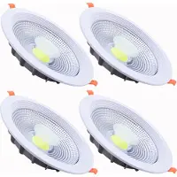 ROSNEK 4 Stück 30W LED COB Deckenlicht Panel Einbaustrahler Deckenleuchte Strahler Einbauleuchte, Warmweiß