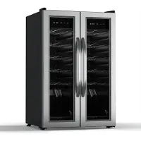 Klarstein Vinamour Weinkühlschrank | 2 Kühlzonen | 7 Regale | Touch-Bedienung | UV-Schutz Schwarz