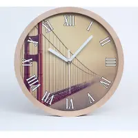 Tulup Holzuhr 25fi cm wanduhr - weiße Spitzen - Brücke sanrancisco