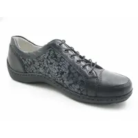 Waldlaufer Damen Schnürschuhe bequem schwarz Gr. 61/2