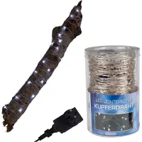Cepewa 180 LED Draht Lichterkette biegsam versch Längen für Innen und Außen 18 Meter IP44