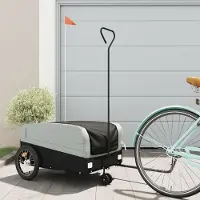 vidaXL Möbel Fahrradanhänger Schwarz und Grau 45 kg Eisen 2024