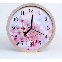 Tulup Holzuhr 30fi cm wanduhr - Blumen Blumen