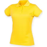 Henbury H476 | Damen Coolplus Wicking Polo Shirt / Mikro-Piqué - Farbe: Yellow - Größe: XXL