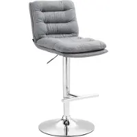 DELUKE Barhocker TURIN - Grau, Stoff, Chrom | Barhocker mit Lehne Barstuhl Tresenhocker Tresenstuhl Kneipenhocker Kneipenstuhl