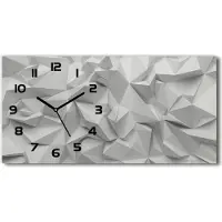 Tulup Wanduhr aus Glas – 60x30 cm - Glasbild - Glasuhr - Gehärtetes Glas - schwarze-zeiger - 3D-Abstraktion