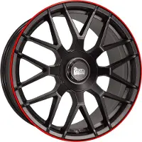 Mam 19 Zoll MAM GT1 5x112 ET45 Alufelgen MATT BLACK LIP RED