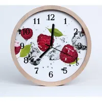 Tulup Holzuhr 30fi cm wanduhr - Himbeeren Obst