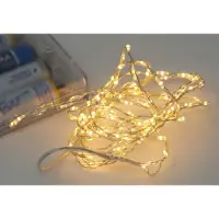 CBK-MS Deko Beleuchtung Draht Lichterkette 200 cm Timer 132 Micro LED warmweiß Batterie