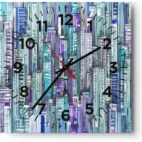 ARTTOR Wanduhr - Quadrat - Glasuhr - Abstraktion modern - 40x40cm - Schleichendes Uhrwerk - Lautlos - zum Aufhängen bereit - Dekoration Modern - Wanddekoration aus Glas - C4AC40x40-3857