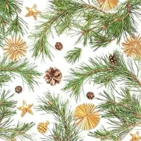 Home Fashion , Pines and more, Lunch-Servietten aufgefaltetes Maß 33 cm x 33 cm, im Viertelfalz, 20 Stück pro Pack, 12 Pack pro Karton
