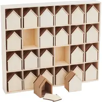 VBS Adventskalender-Häuser, 24 Stück, DIY Bastelset, Weihnachtsdekoration