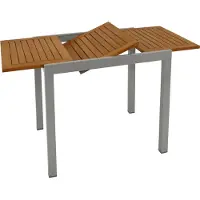 Degamo Gartentisch Ausziehtisch VAIL 80/120x70cm, Alu silbergrau + Akazie
