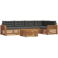 vidaXL Outdoor-Sofagarnitur 6 stk. Natur und Anthrazit