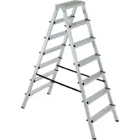 BRB-Lagertechnik Alu-Klappleiter Doppelleiter Bockleiter Malerleiter Leiter 2x7 Stufen, Arbeitshöhe bis 3515 mm