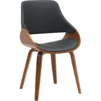 DELUKE Esszimmerstuhl GILIS - Kunstleder Walnuss/schwarz 52x54x86 cm | Essstühle Esszimmerstühle Küchenstühle Wohnzimmerstühle