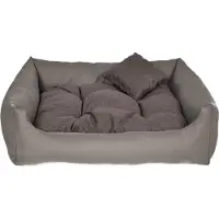 Mayaadi Home Hundebett Kunstleder Grau XXL 110x90 cm Hundekissen Hundesofa Katzenbett Hundekorb Bett Katzensofa