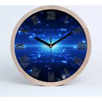 Tulup Holzuhr 20fi cm wanduhr - schwarze Spitzen - dreidimensionaler Hintergrund