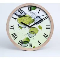 Tulup Holzuhr 30fi cm wanduhr - schwarze Spitzen - Kalk und Eis
